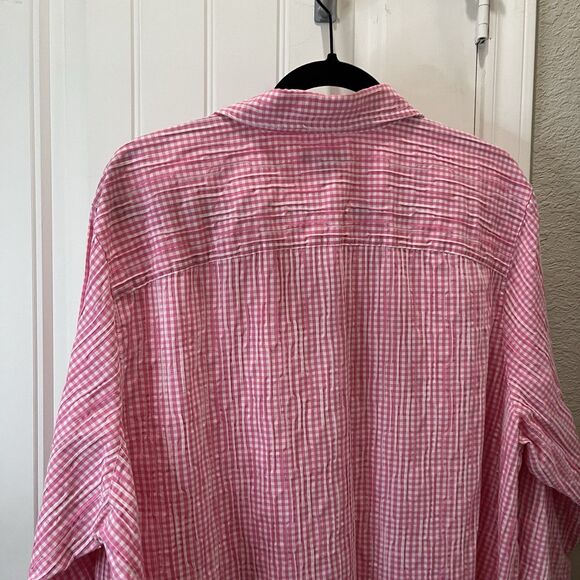 Westbound Woman Pink Checkered Plaid Button Up Long Sleeve Top Size 3X - Picture 7 of 9